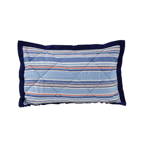 Little Maspar Quilted Hand Sailor Stripe Pillow Sham Set Blue