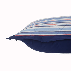 Little Maspar Quilted Hand Sailor Stripe Pillow Sham Set Blue