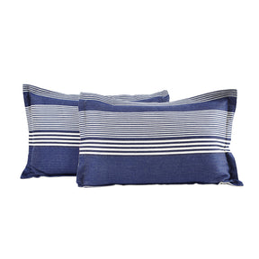 Hues Woven Stripical Mishmash Pillow Sham Set Blue