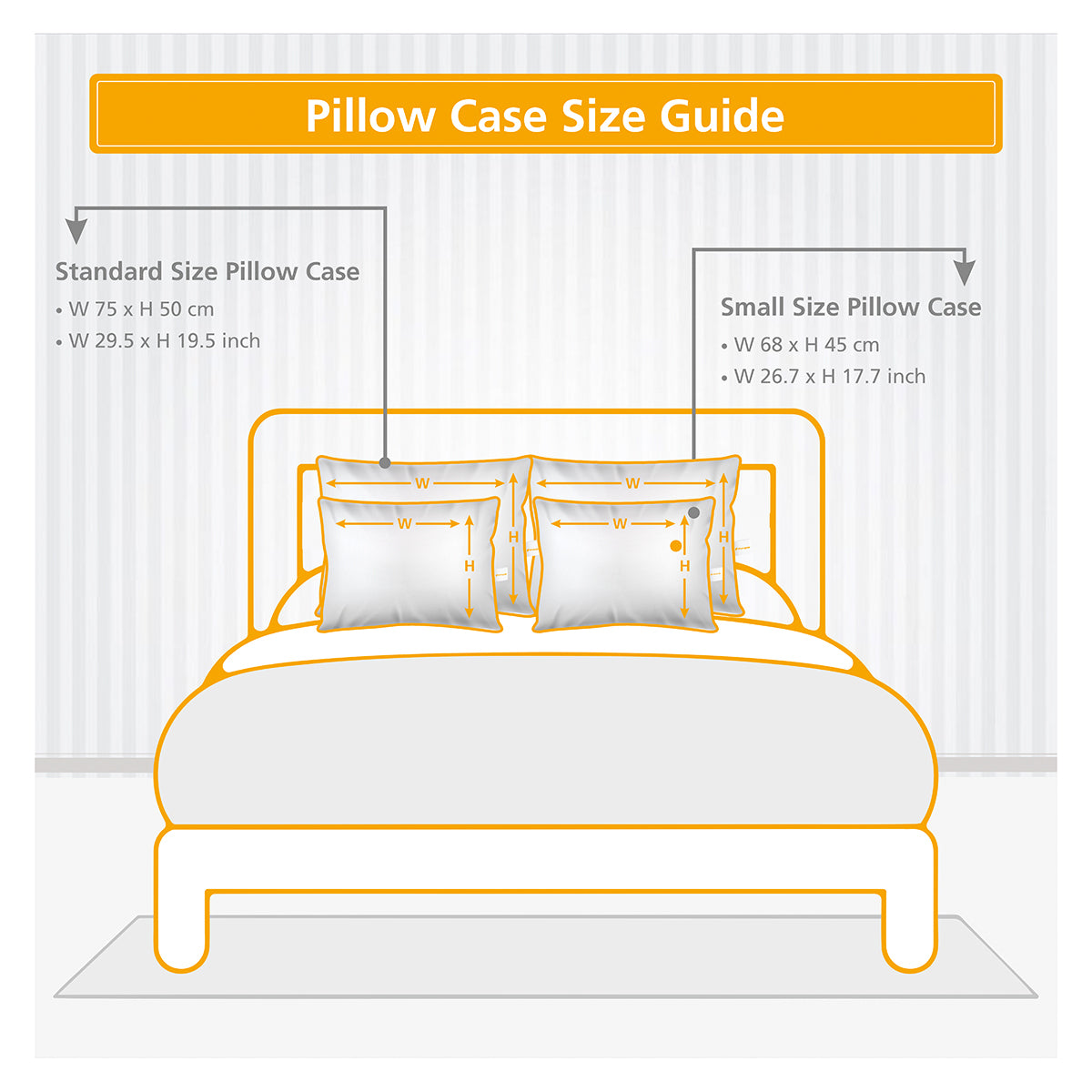 Slumber 100%Cotton Solid Yellow/Rattan Pillow Case Set