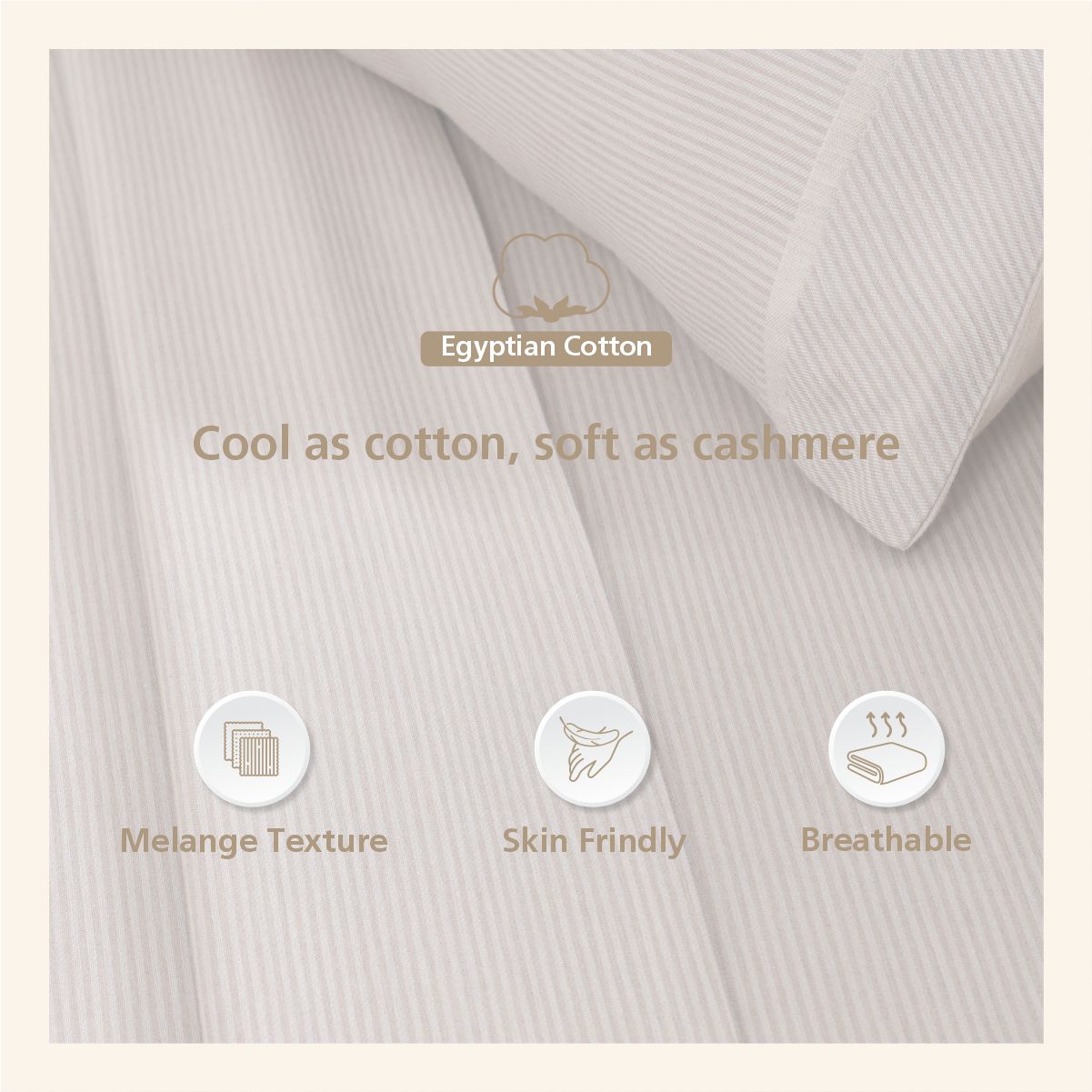 Pin Stripe Made With Egyption Cotton Ultra Soft Blue Bed Sheet with Pillow Case