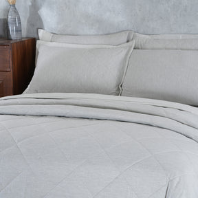 Muted Dot 100% Natural Cotton Filling Summer AC Quilt/Quilted Bed Cover/Comforter Grey