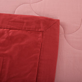 Vincent Reversible Summer AC Quilt/Quilted Bed Cover/Comforter Brick Red/Cameo Brown