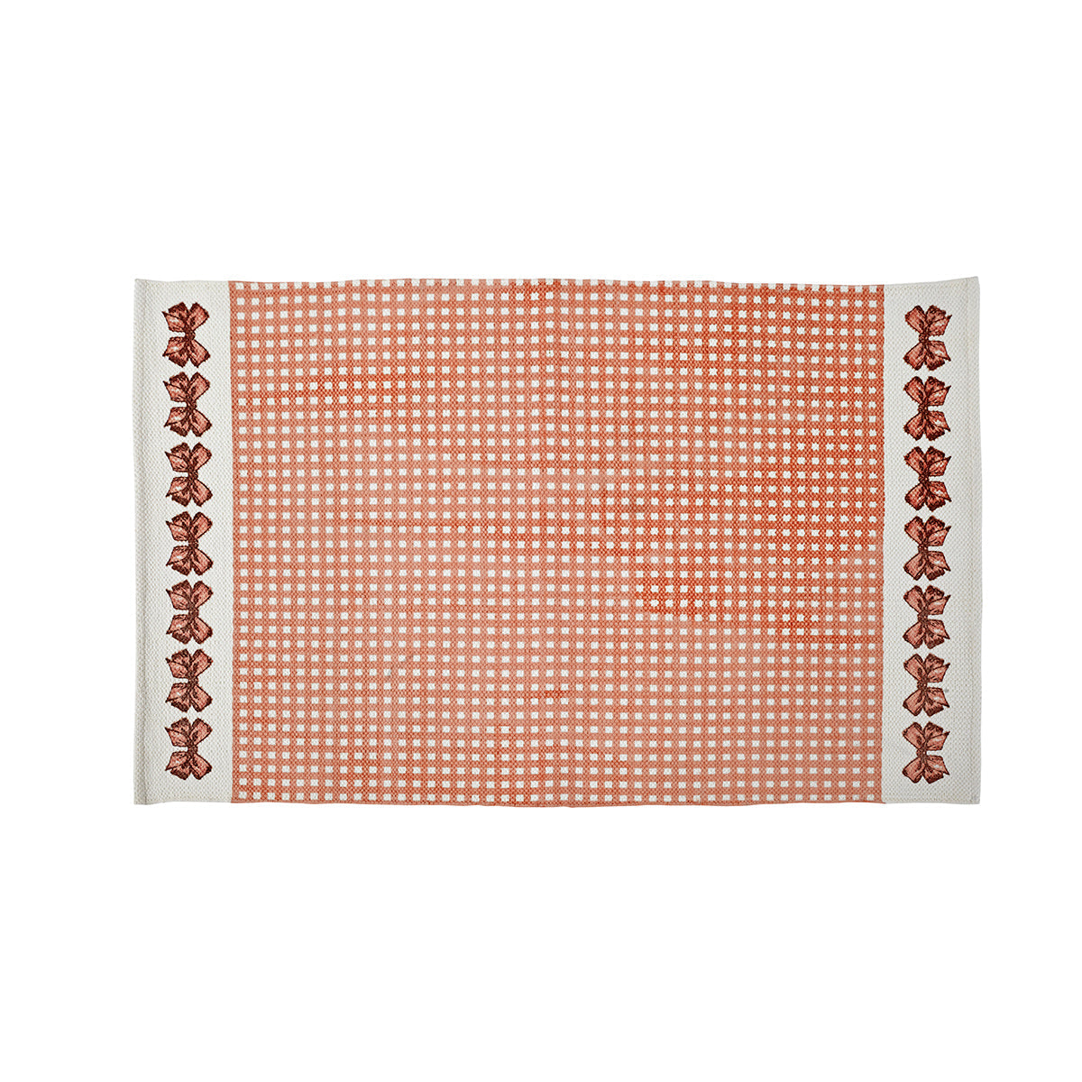 Little Maspar Bows Print 100% Cotton Printed Rug Peach