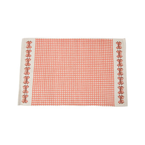 Little Maspar Bows Print 100% Cotton Printed Rug Peach