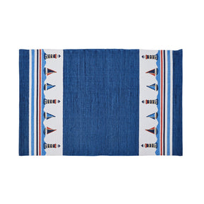 Little Maspar Little Sailor Print Kids 100% Cotton Printed Rug Blue