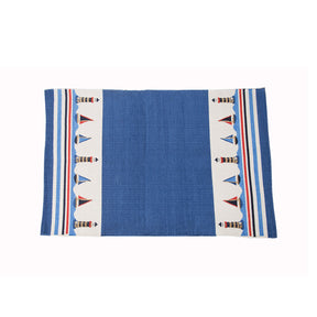 Little Maspar Little Sailor Print Kids 100% Cotton Printed Rug Blue