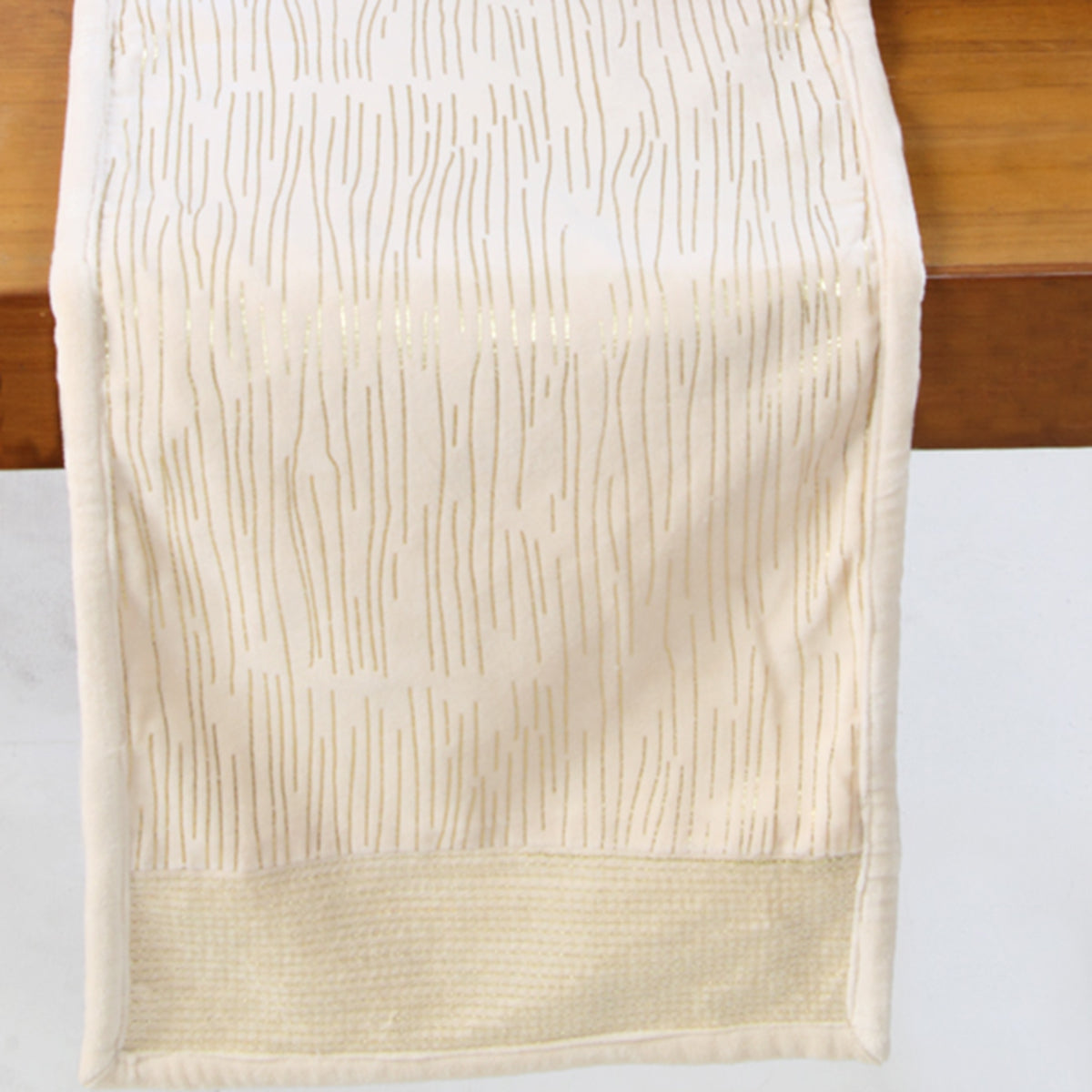 Maspar Branch 100% Cotton Print Foil Runner Gold