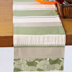 Maspar Palm Leaves 100% Cotton Print Flock Runner Green
