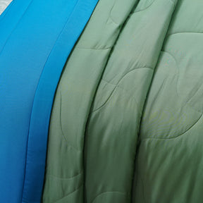 Vincent Reversible Basil/Mosaic Blue Quilt/Quilted Bed Cover Set