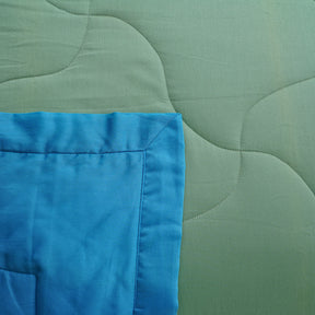 Vincent Reversible Basil/Mosaic Blue Quilt/Quilted Bed Cover Set