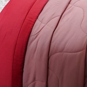 Vincent Reversible Brick Red/Cameo Brown Quilt/Quilted Bed Cover Set