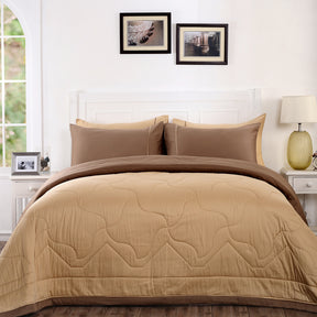 Vincent Reversible Marzipan/Simply Taupe Quilt/Quilted Bed Cover Set