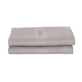 Catalina Waffle Antimicrobial Antifungal Super Absorbent Quick Dry Gym/Travel Grey Towel Set