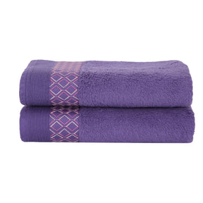 Co-Exist Zest Antimicrobial Antifungal Super Absorbent & Soft Purple Towel Set