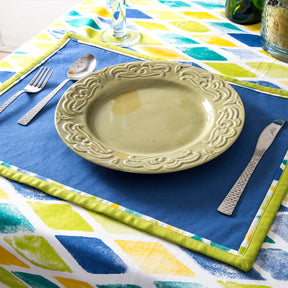 Maspar Exotica Print 100% Cotton Printed Table Cover Blue