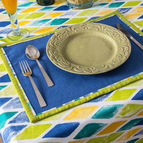 Maspar Exotica Print 100% Cotton Printed Table Cover Blue