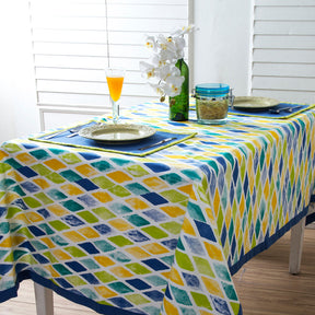 Maspar Exotica Print 100% Cotton Printed Table Cover Blue
