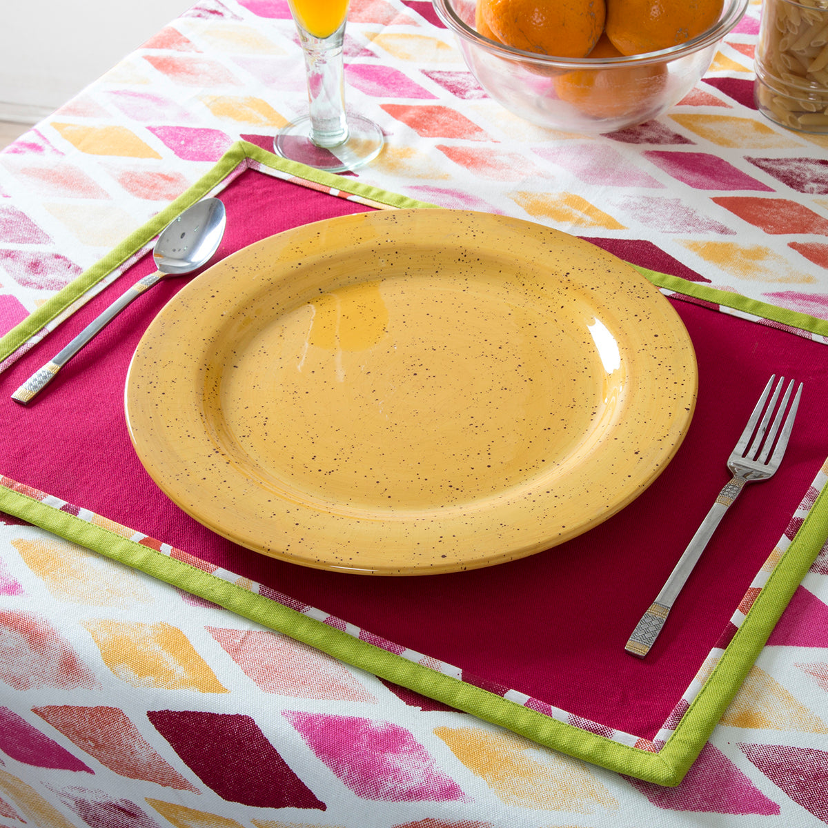 Maspar Exotica Print 100% Cotton Printed Table Cover Red
