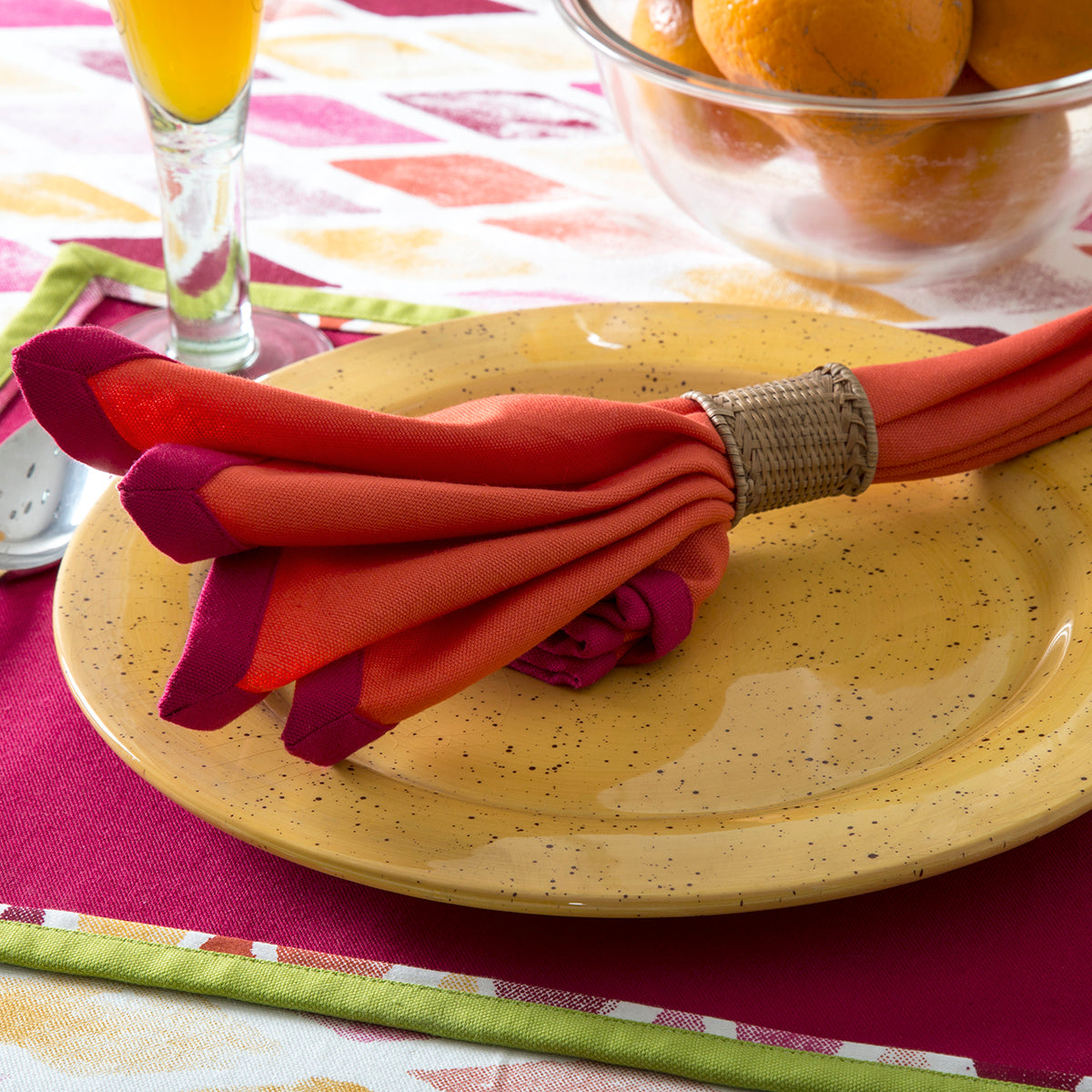 Maspar Exotica Print 100% Cotton Printed Table Cover Red