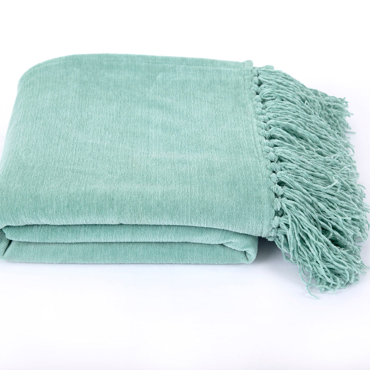 Jessica 100% Cotton Solid Woven Super Soft Dusty Jade Green Throw/Sofa/Multi Cover/Single Bed Cover