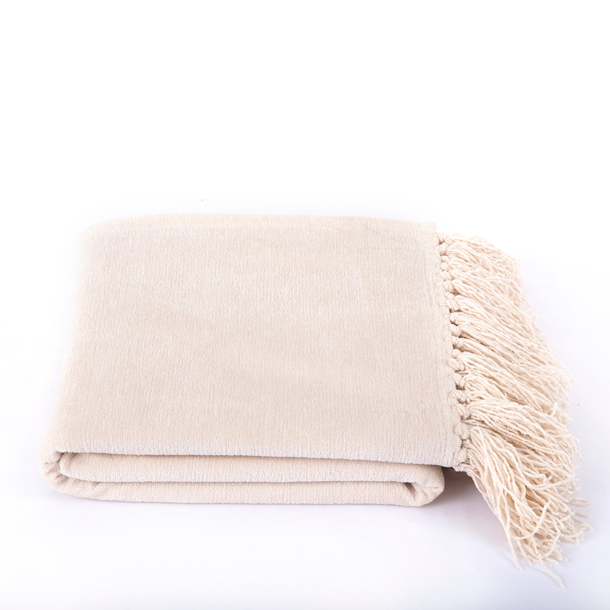 Jessica 100% Cotton Solid Woven Super Soft Ecru Throw/Sofa/Multi Cover/Single Bed Cover