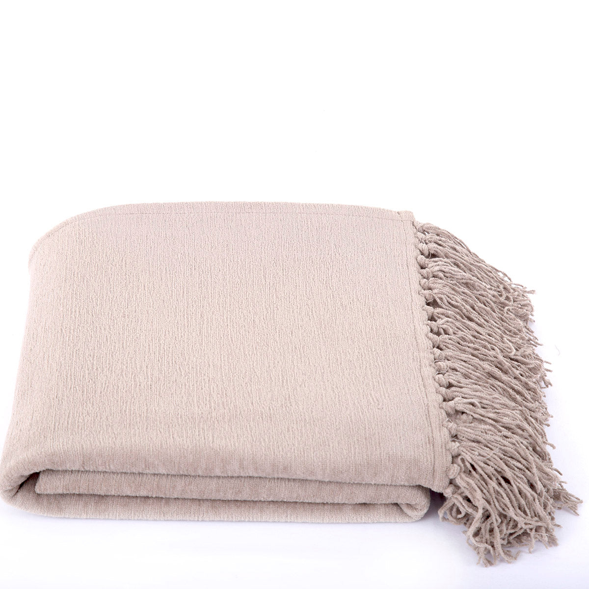 Jessica 100% Cotton Solid Woven Super Soft Simply Taupe Throw/Sofa/Multi Cover/Single Bed Cover