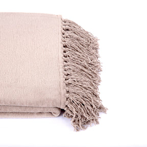 Jessica 100% Cotton Solid Woven Super Soft Simply Taupe Throw/Sofa/Multi Cover/Single Bed Cover