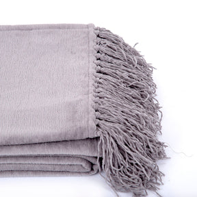 Jessica 100% Cotton Solid Woven Super Soft Wild Dove Throw/Sofa/Multi Cover/Single Bed Cover