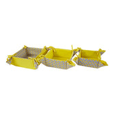 Little Maspar Honey Comb Print 100% Cotton Printed Set of 3 multi purpose tray Yellow