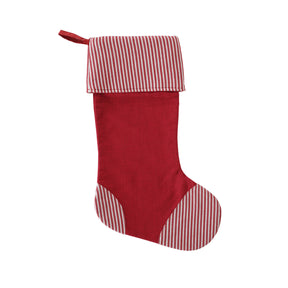 X-Mas Stripe 100%Cotton Woven Yarn Dyed Red Stocking