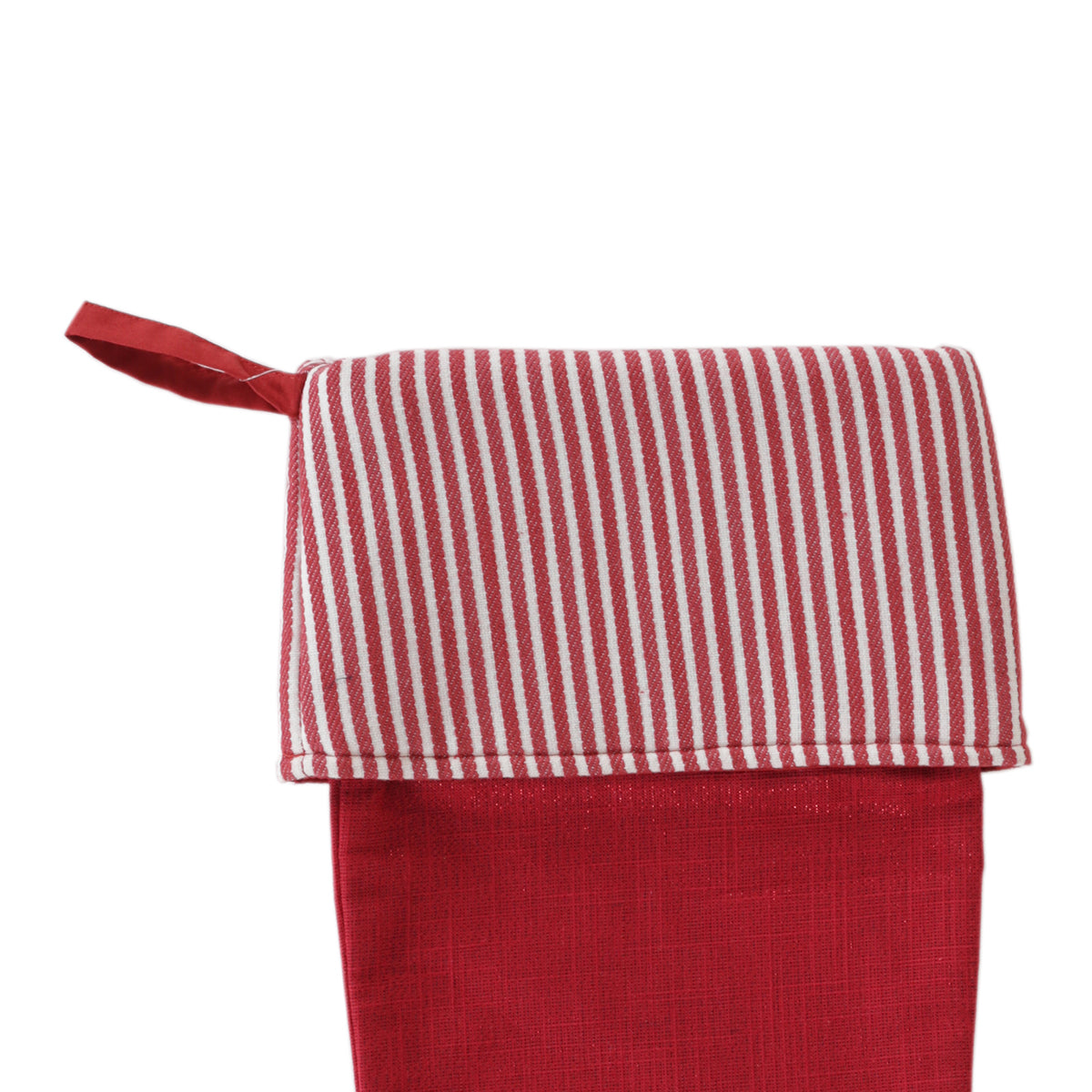 X-Mas Stripe 100%Cotton Woven Yarn Dyed Red Stocking