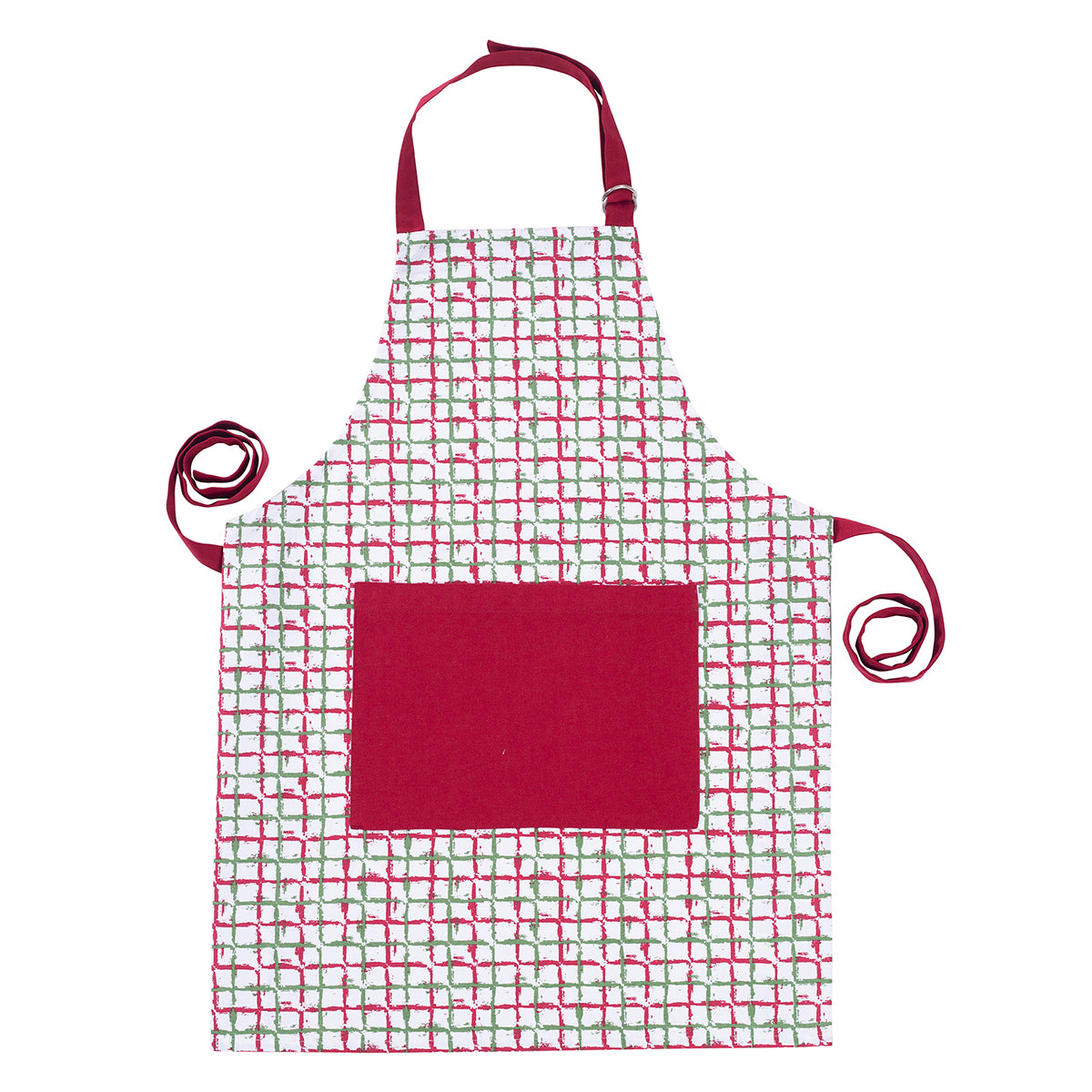 Textured Check Red/Green 1 Pc Apron