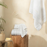 Bamboo 6PC Towel Set Extra Luxury and Super Softness with anti lint treatment Serene Haven Amor White