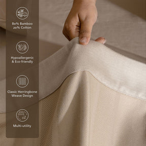 Bamboo Eco Friendly Soft Blanket/Bed Cover/Multi Cover Serene Haven Erika Beige