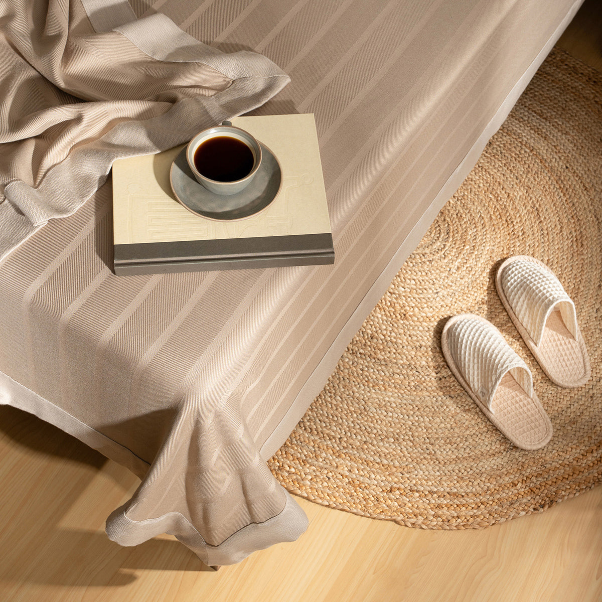 Bamboo Eco Friendly Soft Blanket/Bed Cover/Multi Cover Serene Haven Erika Beige