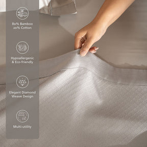 Bamboo Eco Friendly Soft Blanket/Bed Cover/Multi Cover Serene Haven Highlawn Neutral