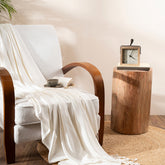 Bamboo Throw Super Soft and Hypoallergic & Eco Freindly Serene Haven Erika Off White