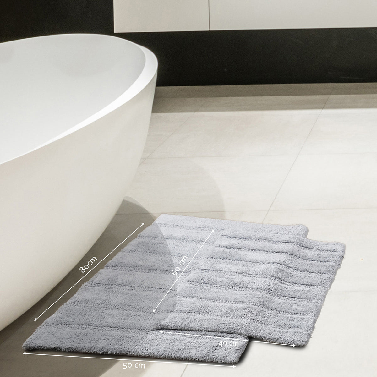 Outline Mop Tufted 100% Cotton 1PC Bath Mat