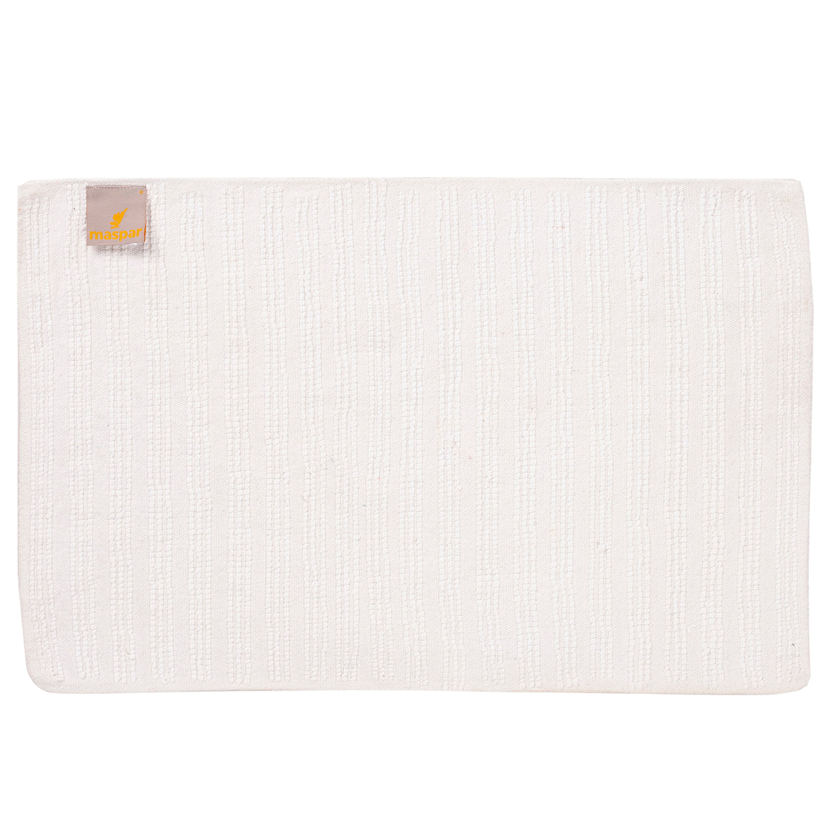 Corded Stripe Anti Skid Solid White Bath Mat