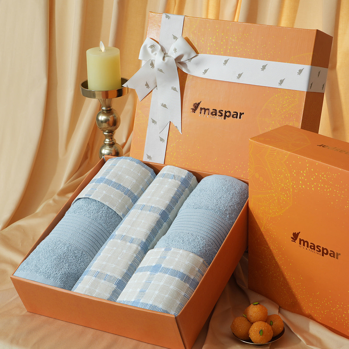 Bed Bath Set 6 Pcs Ideal For Gifting Adrian Blue