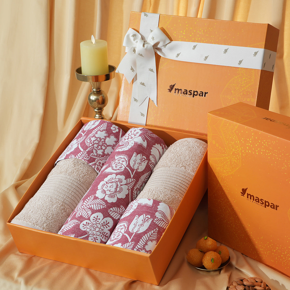 Bed Bath Set 6 Pcs Ideal For Gifting Cordelia Rust