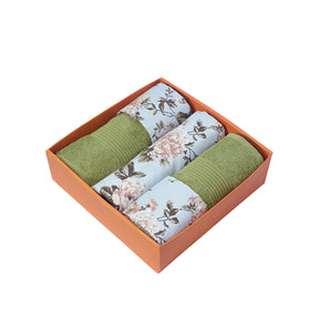 Bed Bath Set 6 Pcs Ideal For Gifting Distressed Flora Beige