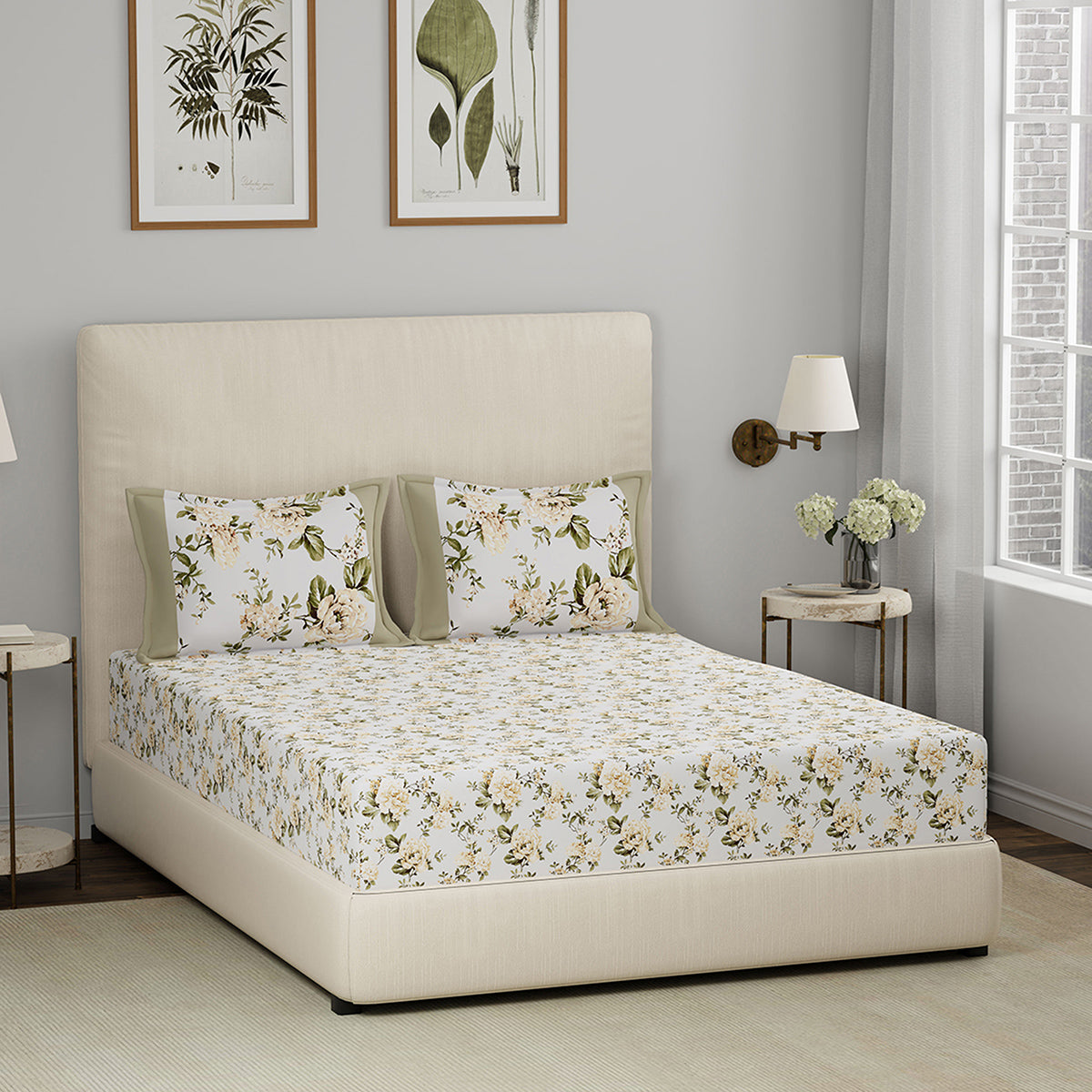 Bed Bath Set 6 Pcs Ideal For Gifting Distressed Flora Beige