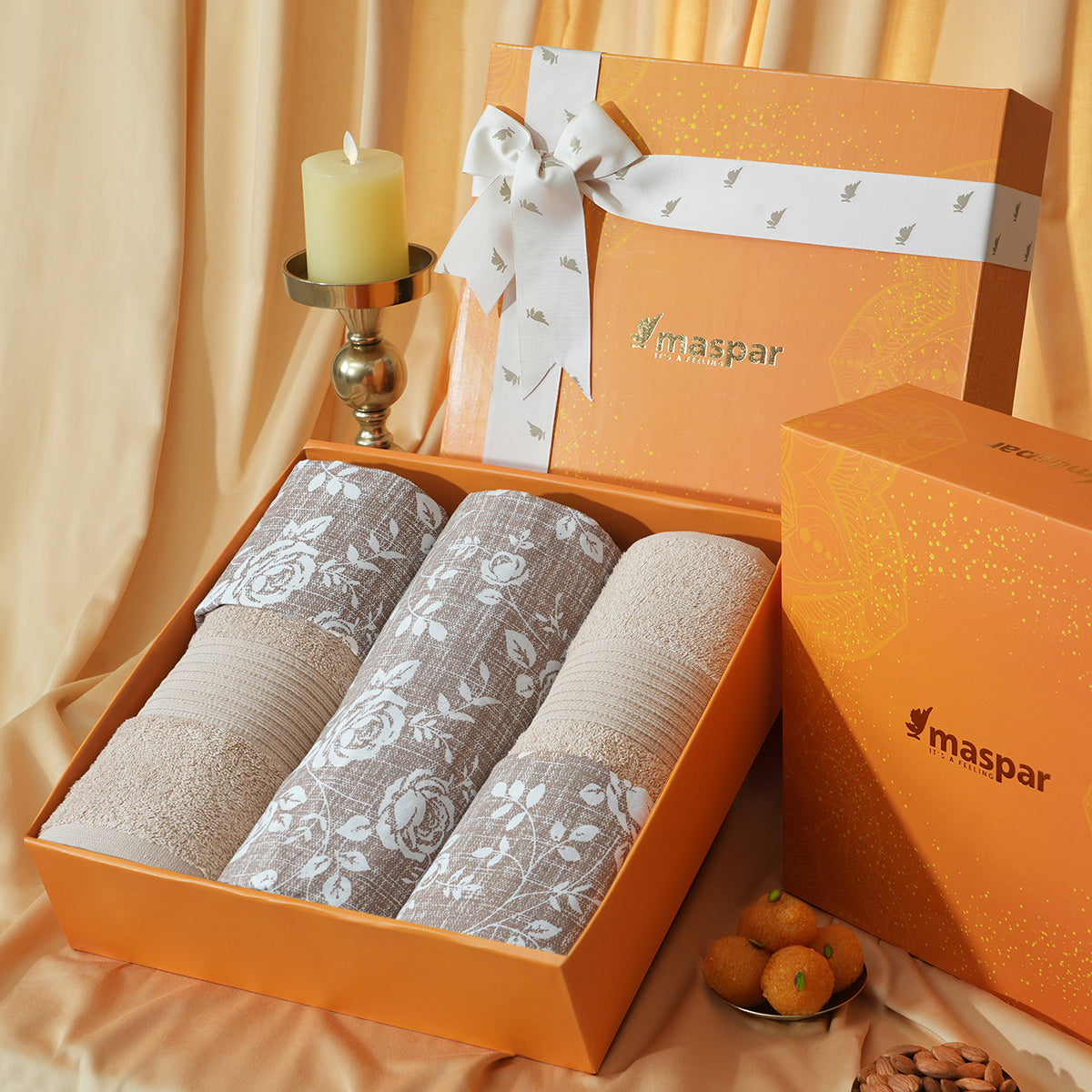 Bed Bath Set 6 Pcs Ideal For Gifting Enchant Brown