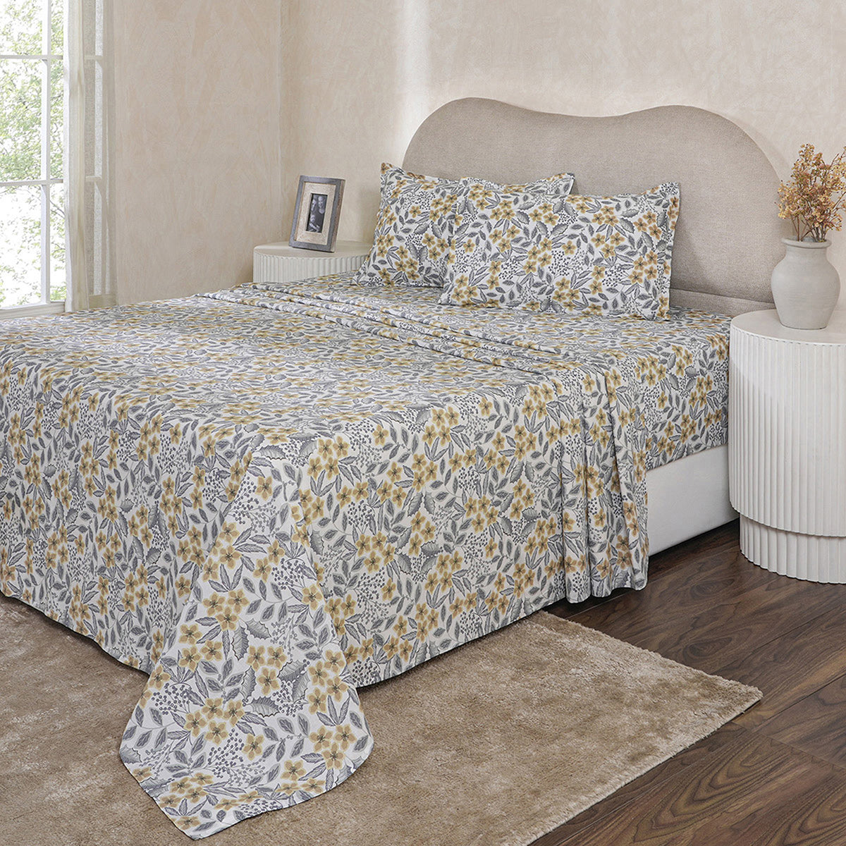 Bed Bath Set 6 Pcs Ideal For Gifting Fleur Essence Yellow