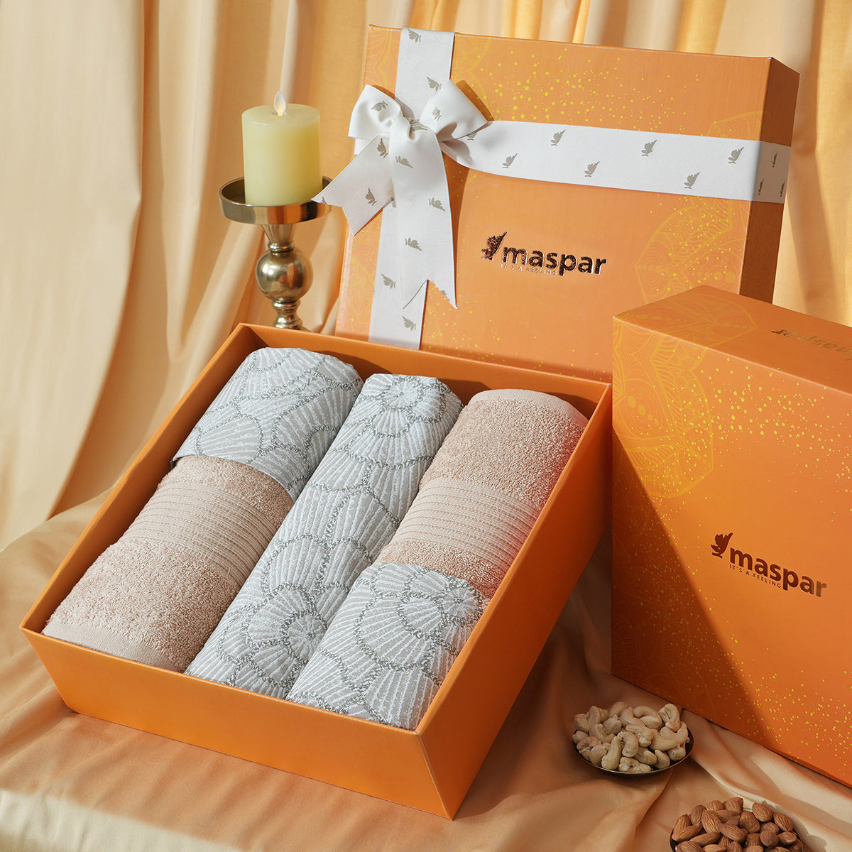 Bed Bath Set 6 Pcs Ideal For Gifting Florique Beige