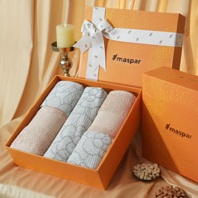 Bed Bath Set 6 Pcs Ideal For Gifting Florique Beige