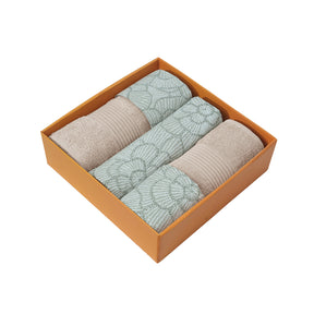 Bed Bath Set 6 Pcs Ideal For Gifting Florique Beige