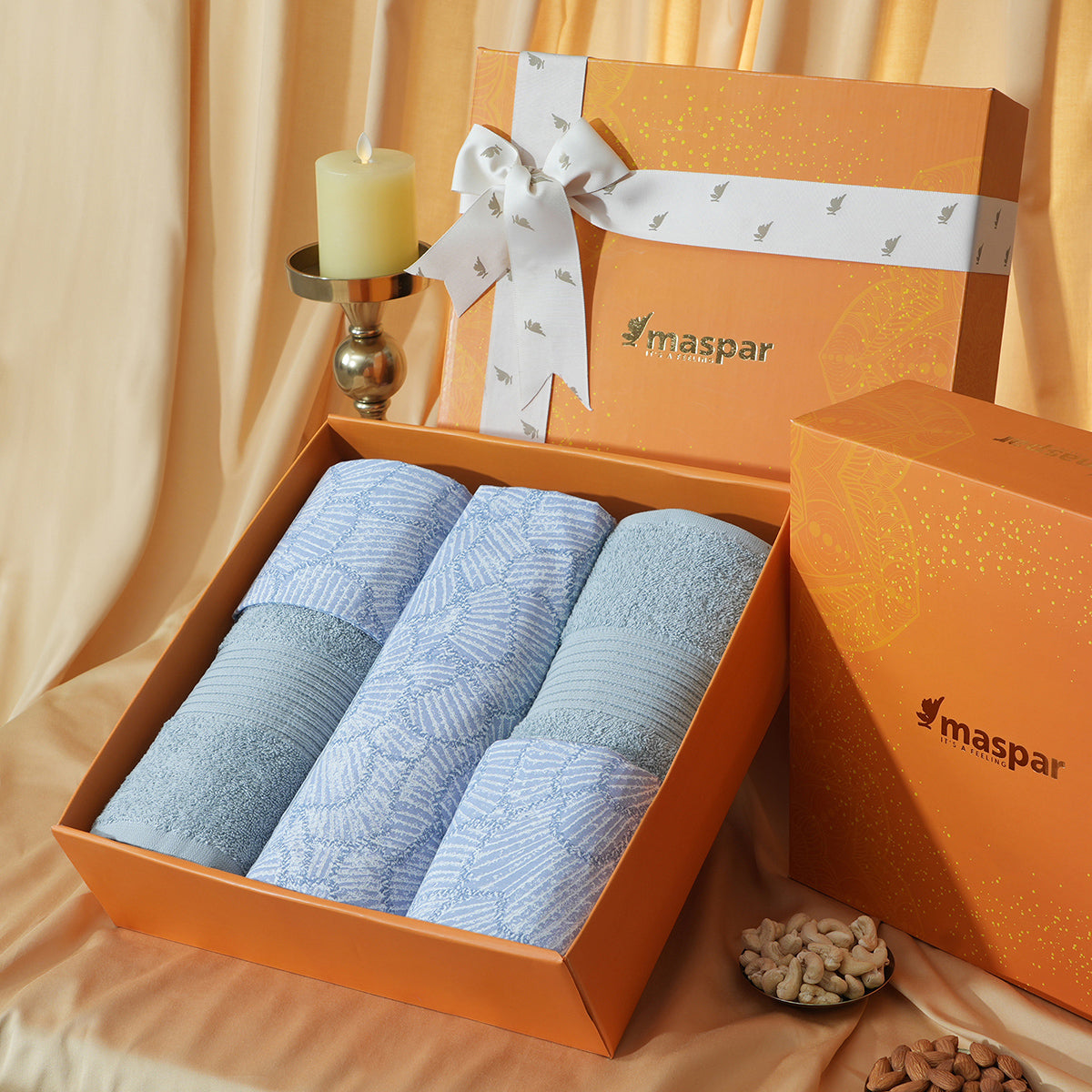 Bed Bath Set 6 Pcs Ideal For Gifting Florique Blue